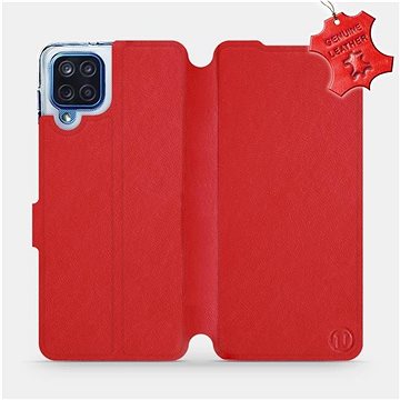 Kožené flip pouzdro na mobil Samsung Galaxy M12 - Červené - Red Leather (5903516735211)