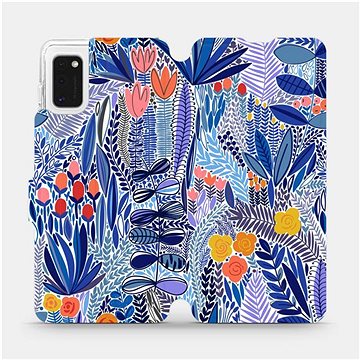 Flip pouzdro na mobil Samsung Galaxy A41 - MP03P Modrá květena (5903516763696)