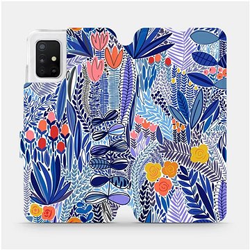 Flip pouzdro na mobil Samsung Galaxy A51 - MP03P Modrá květena (5903516763757)