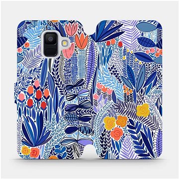 Flip pouzdro na mobil Samsung Galaxy A6 2018 - MP03P Modrá květena (5903516763788)