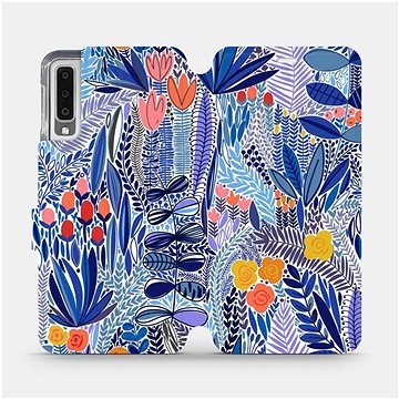 Flip pouzdro na mobil Samsung Galaxy A7 2018 - MP03P Modrá květena (5903516763801)
