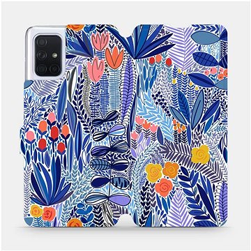 Flip pouzdro na mobil Samsung Galaxy A71 - MP03P Modrá květena (5903516763825)