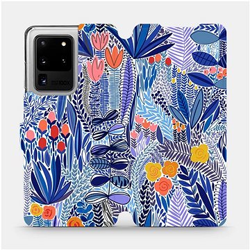 Flip pouzdro na mobil Samsung Galaxy S20 Ultra - MP03P Modrá květena (5903516764181)
