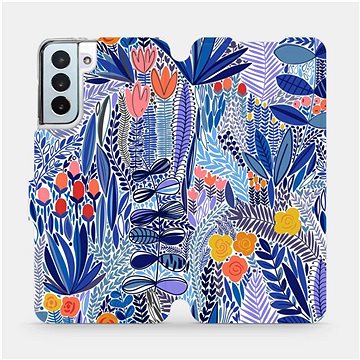 Flip pouzdro na mobil Samsung Galaxy S21 Plus - MP03P Modrá květena (5903516764204)