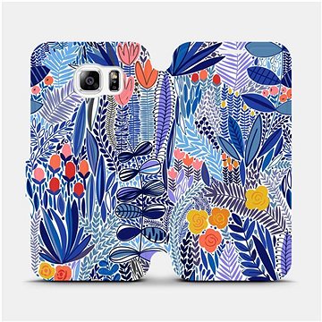 Flip pouzdro na mobil Samsung Galaxy S6 - MP03P Modrá květena (5903516764242)