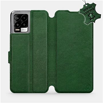 Kožené flip pouzdro na mobil Realme 8 Pro - Zelené - Green Leather (5903516717842)