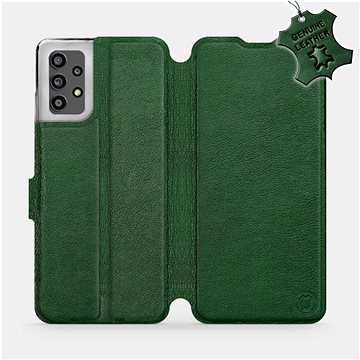 Kožené flip pouzdro na mobil Samsung Galaxy A32 LTE - Zelené - Green Leather (5903516719587)