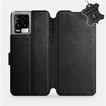 Kožené flip pouzdro na mobil Realme 8 - Černé - Black Leather (5903516721276)