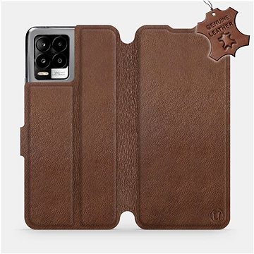 Kožené flip pouzdro na mobil Realme 8 - Hnědé - Brown Leather (5903516721283)