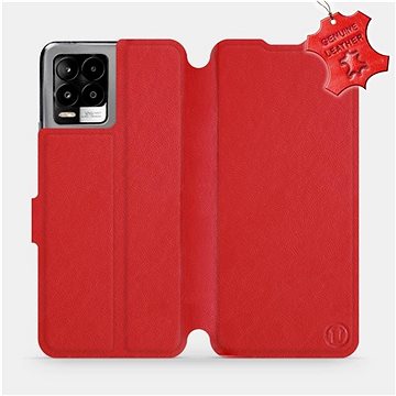 Kožené flip pouzdro na mobil Realme 8 - Červené - Red Leather (5903516721290)