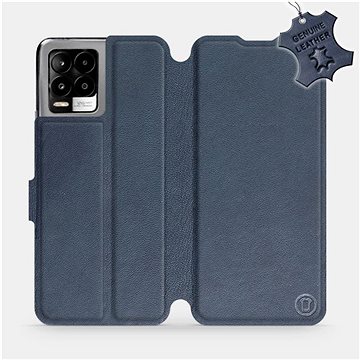 Kožené flip pouzdro na mobil Realme 8 - Modré - Blue Leather (5903516721313)