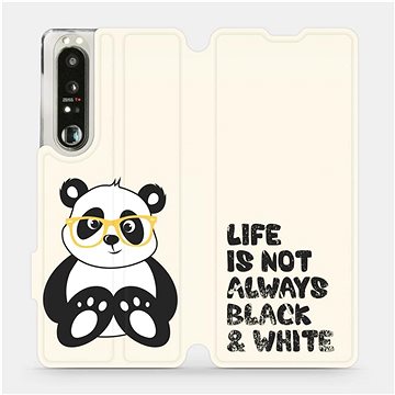 Flip pouzdro na mobil Sony Xperia 1 III - M041S Panda - life is not always black and white (5903516725588)
