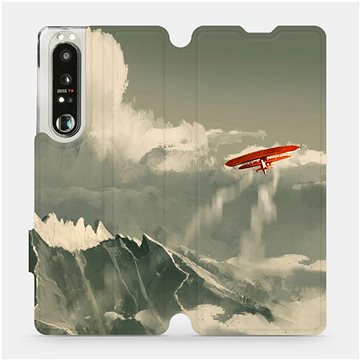 Flip pouzdro na mobil Sony Xperia 1 III - MA03P Oranžové letadlo v horách (5903516725809)