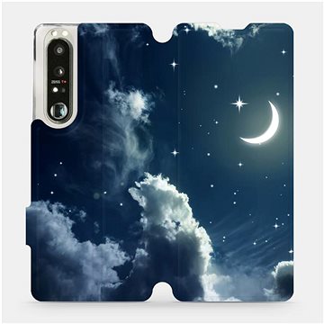 Flip pouzdro na mobil Sony Xperia 1 III - V145P Noční obloha s měsícem (5903516726141)