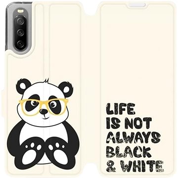 Flip pouzdro na mobil Sony Xperia 10 III - M041S Panda - life is not always black and white (5903516727322)