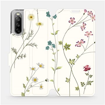 Flip pouzdro na mobil Sony Xperia 10 III - MD03S Tenké rostlinky s květy (5903516727681)