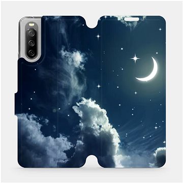 Flip pouzdro na mobil Sony Xperia 10 III - V145P Noční obloha s měsícem (5903516727889)
