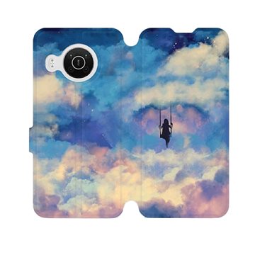 Flip pouzdro na mobil Nokia X20 - MR09S Dívka na houpačce v oblacích (5903516740994)