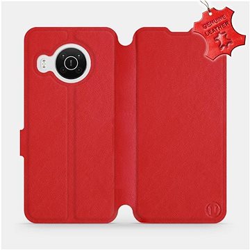 Kožené flip pouzdro na mobil Nokia X20 - Červené - Red Leather (5903516741212)