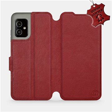 Mobiwear kožené flip pouzdro pro Asus Zenfone 8 - Tmavě červené (5903516813841)