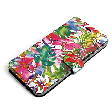 Mobiwear Flip pouzdro pro Motorola Moto E20 - MG07S Pestrobarevné květy a listy (5903516940448)