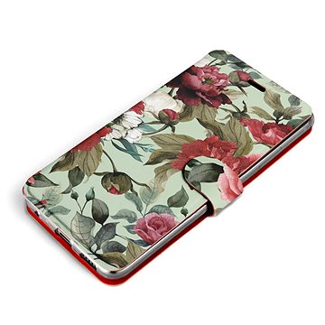 Mobiwear Flip pouzdro pro Motorola Moto G51 5G - MD06P Růže a květy na světle zelené (5903516976898)