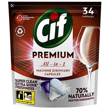 CIF Premium Clean All in 1 Regular tablety do myčky 34 ks (8710522794579)