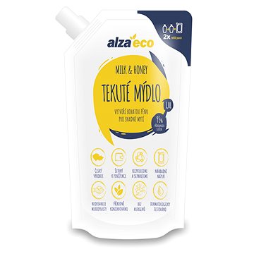 AlzaEco Tekuté mýdlo Milk & Honey 1 l (8594018046591)