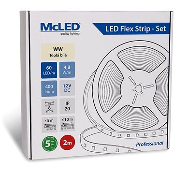McLED Set LED pásek 2m, WW, 4,8W/m (8595607147712)