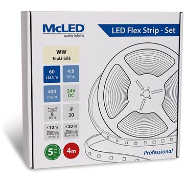 McLED Set LED pásek 4m, WW, 4,8W/m (8595607147736)