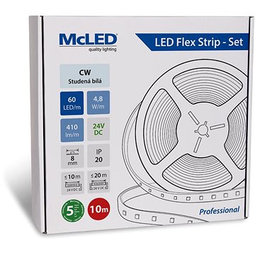 McLED Set LED pásek 10m, CW, 4,8W/m (8595607148337)