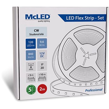 McLED Set LED pásek 2m, CW, 9,6W/m (8595607148450)
