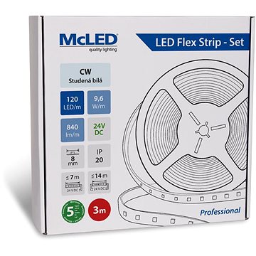 McLED Set LED pásek 3m, CW, 9,6W/m (8595607148467)