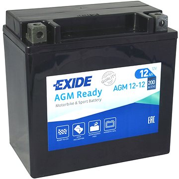 EXIDE BIKE Factory Sealed 12Ah, 12V, AGM12-12 (YTX14-BS) (AGM12-12)