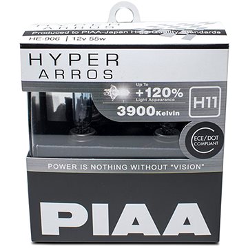PIAA Hyper Arros 3900K H11 - o 120 procent vyšší svítivost, zvýšený jas (HE-906)