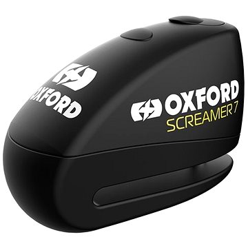 OXFORD Zámek kotoučové brzdy SCREAMER 7 (integrovaný alarm, černý/černý, průměr čepu 7 mm) (M005-214)