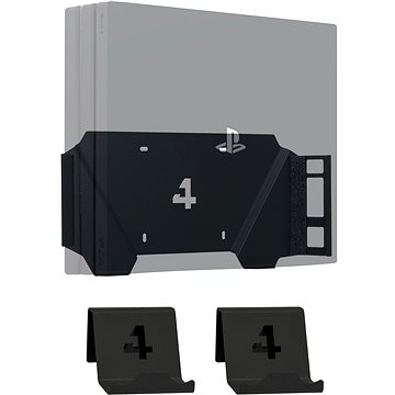 4mount - Wall Mount for PlayStation 4 Pro Black + 2x Controller Mount (5907813300882)