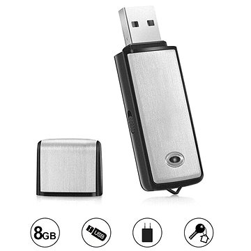 Daklos USB Diktafon, hlasový záznamník 16 GB paměť, nahrávání hlasu a zvuku (16640)