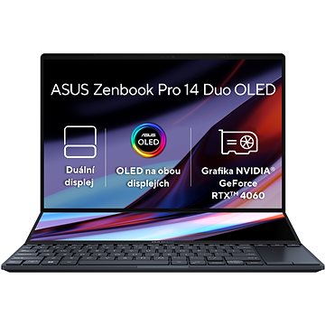 ASUS Zenbook Pro 14 Duo OLED UX8402VV-OLED037X Tech Black celokovový + 3 měsíce Adobe Creative Cloud (UX8402VV-OLED037X)