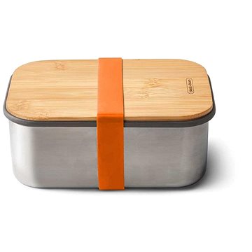 BLACK+BLUM Svačinový box SandwichBox Appetit 1250ml, nerez/bambus, oranžový (BAMSBL003)