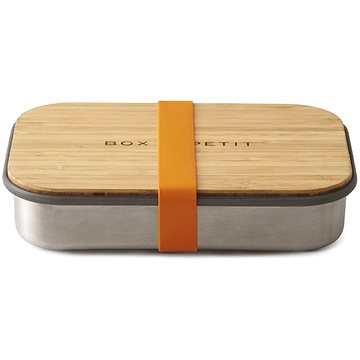 BLACK+BLUM Svačinový box SandwichBox Appetit 900ml, nerez/bambus, oranžový (BAMSB003)