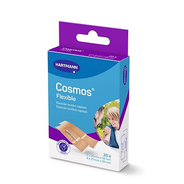 COSMOS pružná náplast 2 velikosti 20 ks (12 ks 2 × 6 cm a 8 ks 2 × 8 cm) (4052199531908)