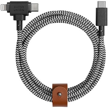 Native Union Belt Universal Cable (USB-C – Lighting/USB-C) 1.5m Zebra (BELT-CCL-ZEB-NP)