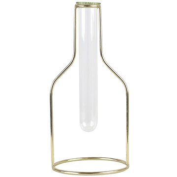 Glassor Glassor Designová váza - zkumavka se zlatým stojánkem vel. L (7774)
