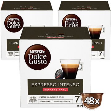 NESCAFÉ Dolce Gusto Espresso Intenso Decaffeinato, 3 balení (12523861)