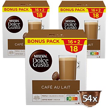 NESCAFÉ® Dolce Gusto® Café au Lait, 18 ks (3ks) (12540240)