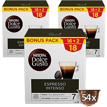 NESCAFÉ® Dolce Gusto® Espresso Intenso, 18 kapslí v balení (3ks) (12540229)
