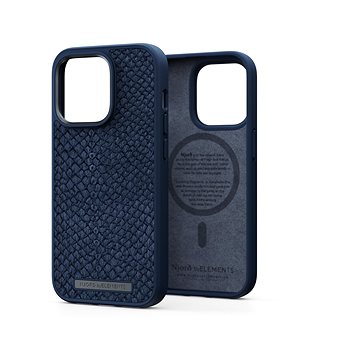 Njord iPhone 14 Pro Salmon Leather Magsafe Case Blue (NA43SL01)