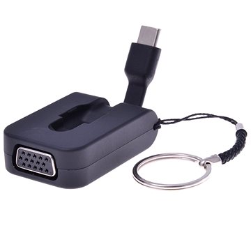 PremiumCord Adaptér USB-C male na VGA female, zasunovací kabel a kroužek na klíče (ku31vga06)