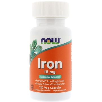 NOW Foods Iron Ferrochel (železo chelát) 18 mg, 120 veg.kapslí (530)
